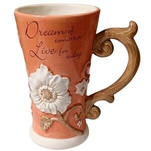Pavilion Gift Co. Dream of Tomorrow Live for Today 16 oz Embossed Coffee Mug Cup